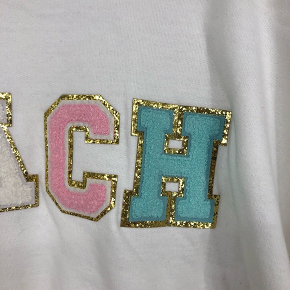 Fleece Lined Plus 2X TEACH Sweatshirt NWOT; Glitter Around Letters; Teac… - Picture 8 of 9